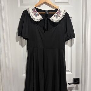 Thorne & Fable Mushroom Foliage With Lace Collar Cut-Out Sweetheart Dress